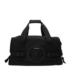 Black Duffle Bag With Applications And Logo