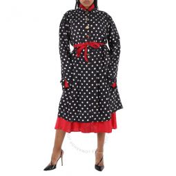 Black / White Reversible Belted Polka Dot Dress, Brand Size F34 (US Size 6)