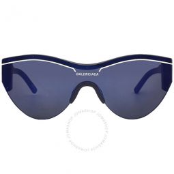 Dark Blue Mirror Shield Unisex Sunglasses