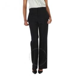 Ladies Black Wool Gabardine Tailored Pants, Brand Size 36 (US Size 4)