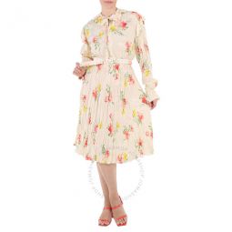 Ladies Vintage Flower Off-Shoulder Dress, Brand Size 34 (US Size 2)