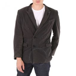 Slim Worn-Out Double-Breasted Jacket, Size Small