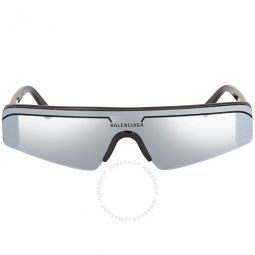 solid grey + mirror silver mask Shield Unisex Sunglasses