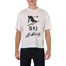 Bone 15 Ski St. Moritz Print T-Shirt, Size Medium