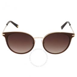 Brown Gradient Round Unisex Sunglasses