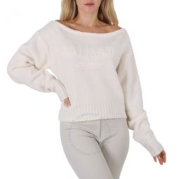 Ladies Off-Shoulder Wool-Cashmere Sweater, Brand Size 40 (US Size 8)