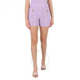 Ladies Openwork Knit Monogrammed Shorts, Brand Size 34 (US Size 2)