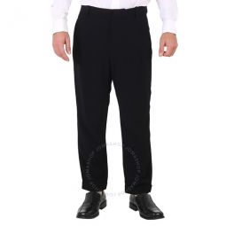 Mens Black Straight-leg Crepe Trousers, Brand Size 52 (US Size 42)
