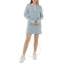 Ladies Gingham Cashmere And Cotton Midi Dress, Size Large