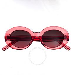 Ladies Red Oval Sunglasses