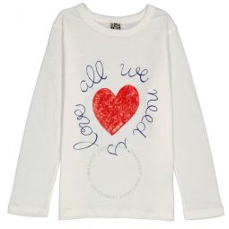 Kids All We Need Is Love Long Sleeve Heart T-shirt, Size 6Y