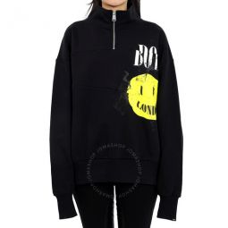 Black Boy Acid Half Zip Sweatshirt, Size X-Small