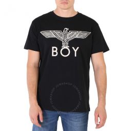 Black Boy Eagle Logo Print T-Shirt, Size Medium