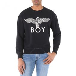 Mens Black / White Long Sleeve Boy Eagle Sweatshirt, Size Small