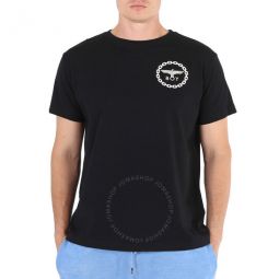 Mens Black/White Eagle Backprint Graphic T-shirt, Size Medium