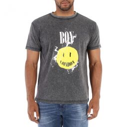 Washed Grey Boy Acid Cotton T-shirt, Brand Size Small