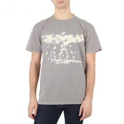 Washed Grey Boy Eagle Blossom Cotton T-shirt, Size Large