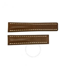 Strap Brown Leather Strap and White Stitching (no clasp) 22-20mm