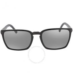 Silver Mirrored Rectangular Mens Sunglasses
