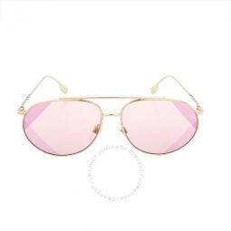 Alice Pink UV Print Beige Aviator Ladies Sunglasses