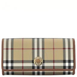 Archive Beige Check And Leather Halton Continental Wallet