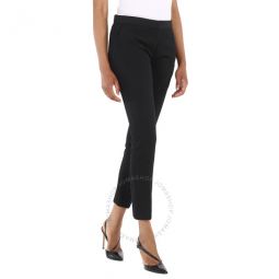 Black Wool Cropped Tailored Trousers, Brand Size 2 (US Size 0)