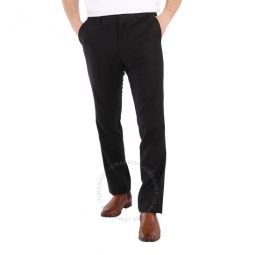 Black Wool Flannel Classic Fit Tailored Trousers, Brand Size 46 (Waist Size 31.1)