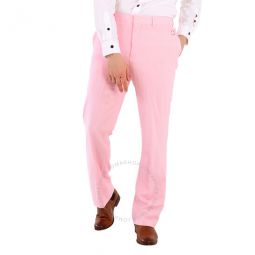 Candy Pink Wide-leg Tumbled Wool Tailored Trousers, Brand Size 48 (Waist Size 32.7)