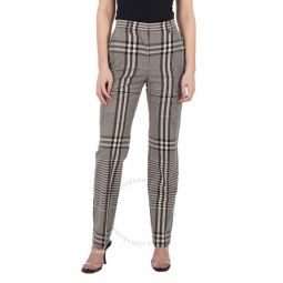 Check Technical Wool Cropped Trousers, Brand Size 8 (US Size 6)