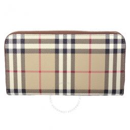 Checked Zipped Leather Wallet