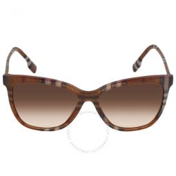 Clare Gradient Brown Square Ladies Sunglasses