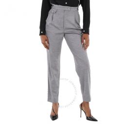 Cloud Grey Wool -blend Cutout Tailored Trousers, Brand Size 6 (US Size 4)