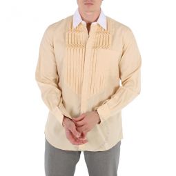 Cotton Poplin Classic Fit Pleated Bib Dress Shirt, Brand Size 42 (Neck Size 16.5)