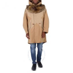 Cotton-twill Blend Parka Coat With Detachable Hood, Brand Size 46 (US Size 36)