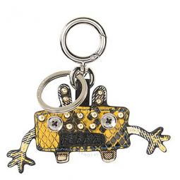 Creature Motif Python Print Key Ring In Bright Toffee