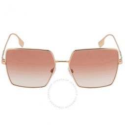 Daphne Gradient Pink Square Ladies Sunglasses