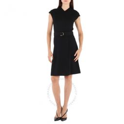 Dulsie D-Ring Bonded Jersey Dress in Black, Brand Size 6 (US Size 4)