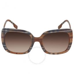 Gradient Brown Square Ladies Sunglasses