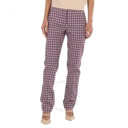Hanover Straight-fit Check Cotton Tailored Trousers, Brand Size 2 (US Size 0)