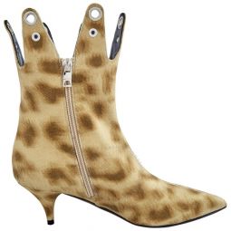 Jermaine Leopard Print Eyelet Detail Ankle Boots, Brand Size 35.5 ( US Size 5.5 )