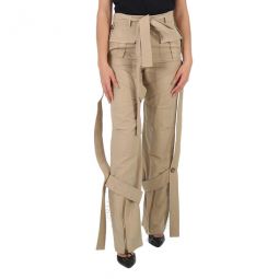 Ladies Amelia Honey Cargo Pants With Exaggerated Straps, Brand Size 2 (US Size 0)