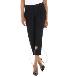 Ladies Black Cut-Out Detail Tailored Trousers, Brand Size 2 (US Size 0)