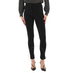 Ladies Black Fringed Hem Trousers, Brand Size 6 (US Size 4)