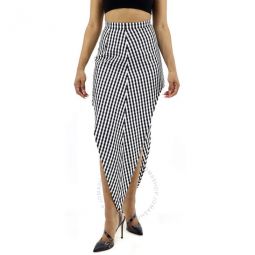 Ladies Black Gingham Scarf-tie Mini Skirt, Brand Size 4 (US Size 2)