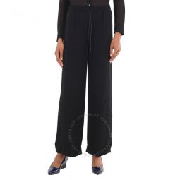 Ladies Black High-Waisted Wide-Leg Trousers, Brand Size 4 (US Size 2)
