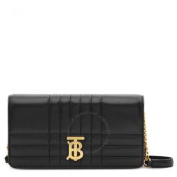 Ladies Black Quilted Leather Lola Wallet With Detachable Strap