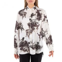 Ladies Black Renaissance Carlota Long Sleeve Silk Blouse, Brand Size 4 (US Size 2)