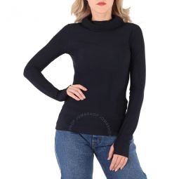 Ladies Black Stretch Jersey Turtleneck, Size X-Small