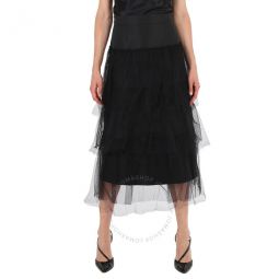 Ladies Black Tiered Tulle A-line Skirt, Brand Size 6 (US Size 4)