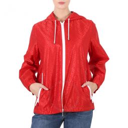Ladies Bright Red Everton Pattern Jacket, Brand Size 12 (US Size 10)